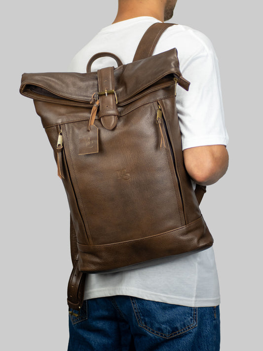 Marrakesch Herren Rolltop-Rucksack "HORIZON", kaffeebraun
